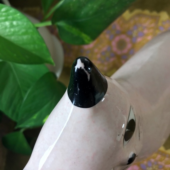 SOLD N.S. Gustin Pink & Black Hand Painted Cat - Picture 8 of 10